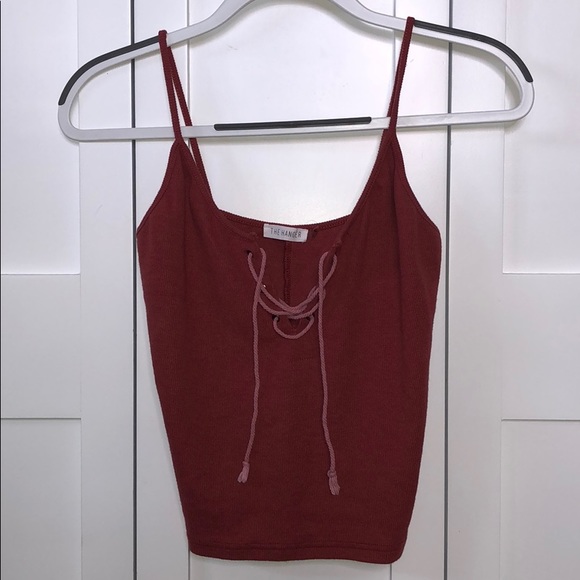 The Hanger Rust Lace Up Top - Picture 3 of 5